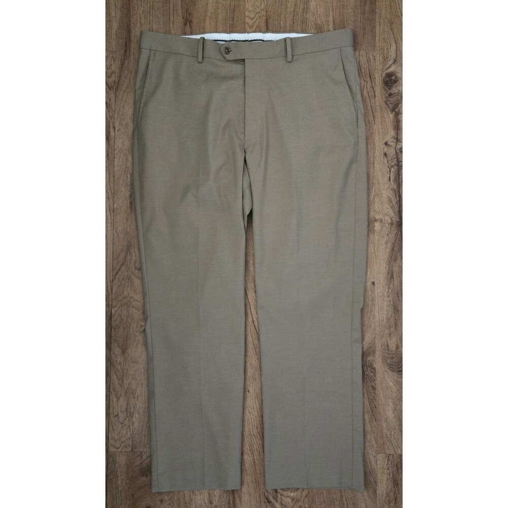 Daniel Cremieux Signature Mens Pants 38x30‎ Beige Dress Slacks Flat Front